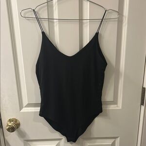 Gaze Black Bodysuit Classic Scoop Neckline